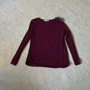 LOFT long sleeve tee- burgundy